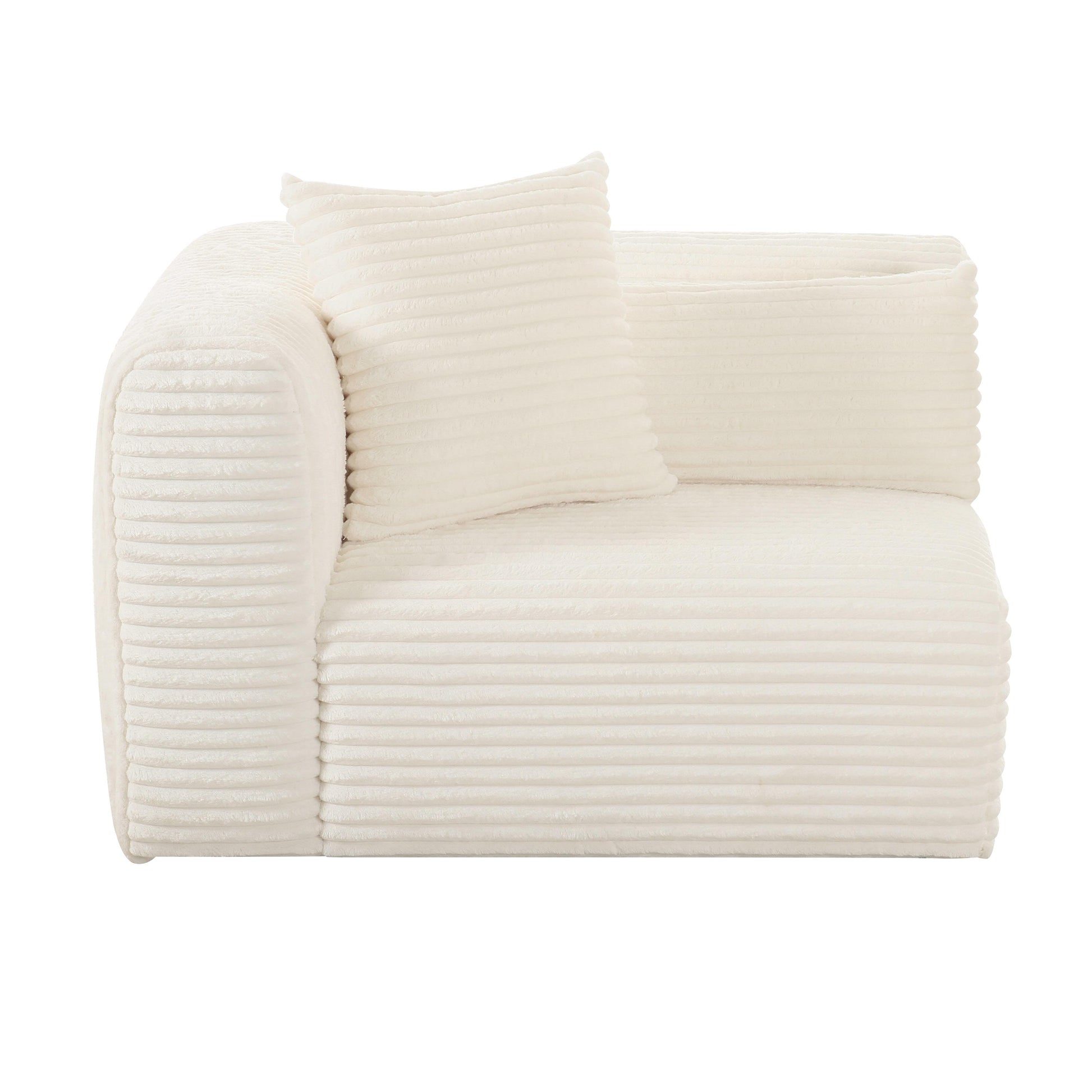 Tarra Fluffy Oversized Corduroy Modular Corner Chair by TOV L69009