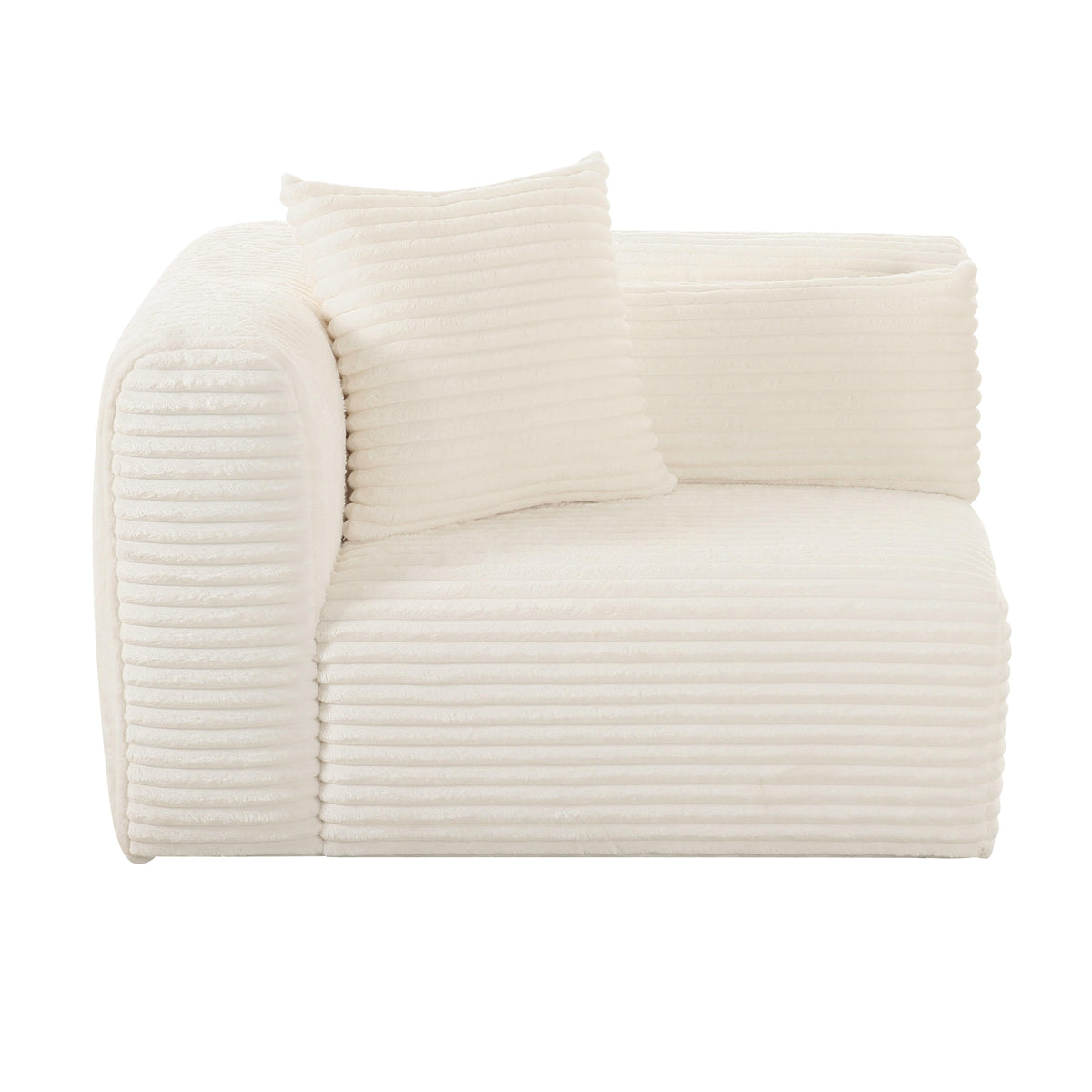 Tarra Fluffy Oversized Cream Performance Corduroy Modular LAF Corner Chair by TOV Furniture – photo 3 of 7