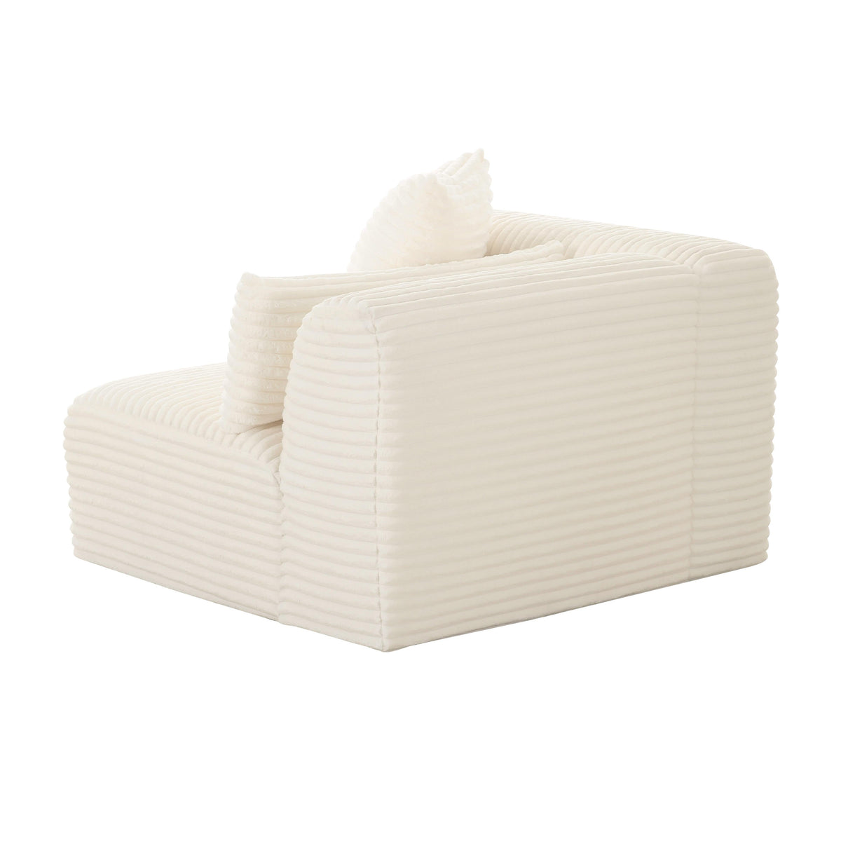 Tarra Fluffy Oversized Cream Performance Corduroy Modular LAF Corner Chair by TOV Furniture – photo 5 of 7