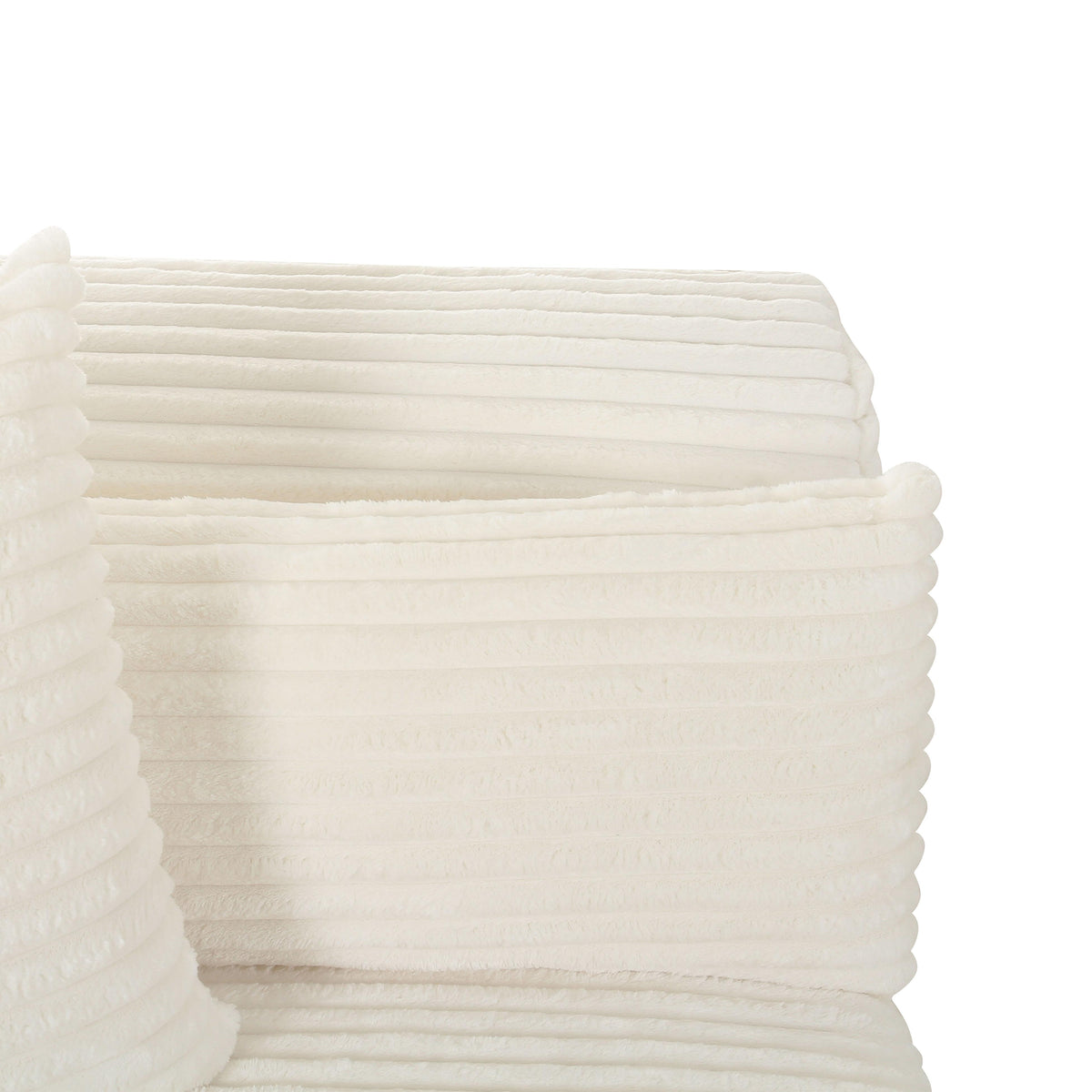 Tarra Fluffy Oversized Cream Performance Corduroy Modular LAF Corner Chair by TOV Furniture – photo 6 of 7
