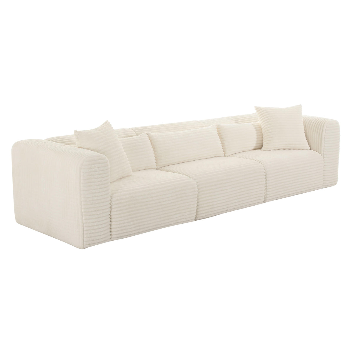 Tarra Fluffy Oversized Cream Performance Corduroy Modular Sofa by TOV Furniture – photo 1 of 6