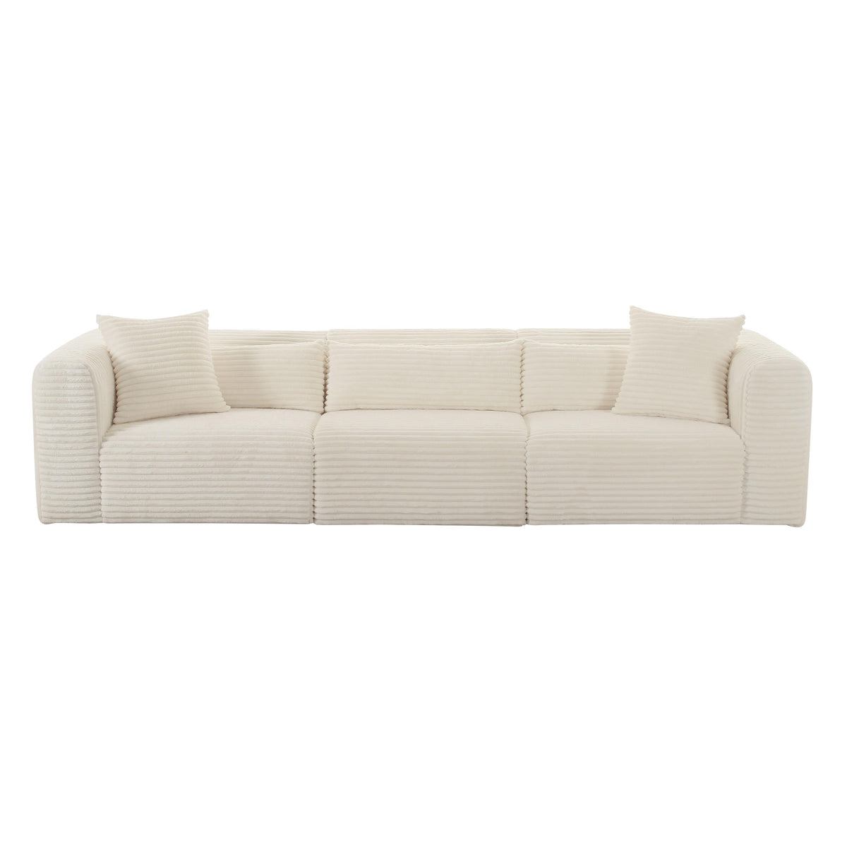 Tarra Fluffy Oversized Cream Performance Corduroy Modular Sofa by TOV Furniture – photo 2 of 6
