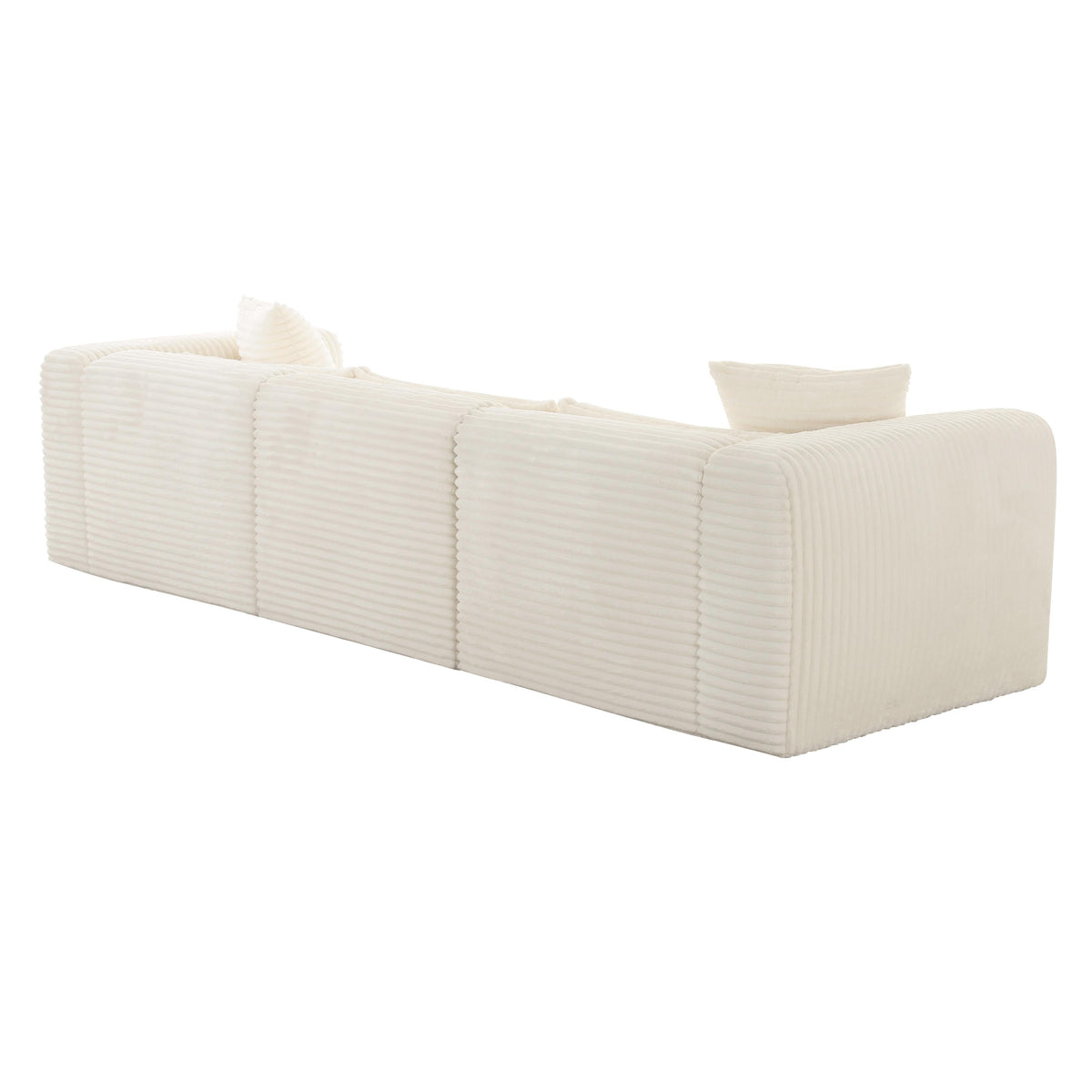Tarra Fluffy Oversized Cream Performance Corduroy Modular Sofa by TOV Furniture – photo 3 of 6