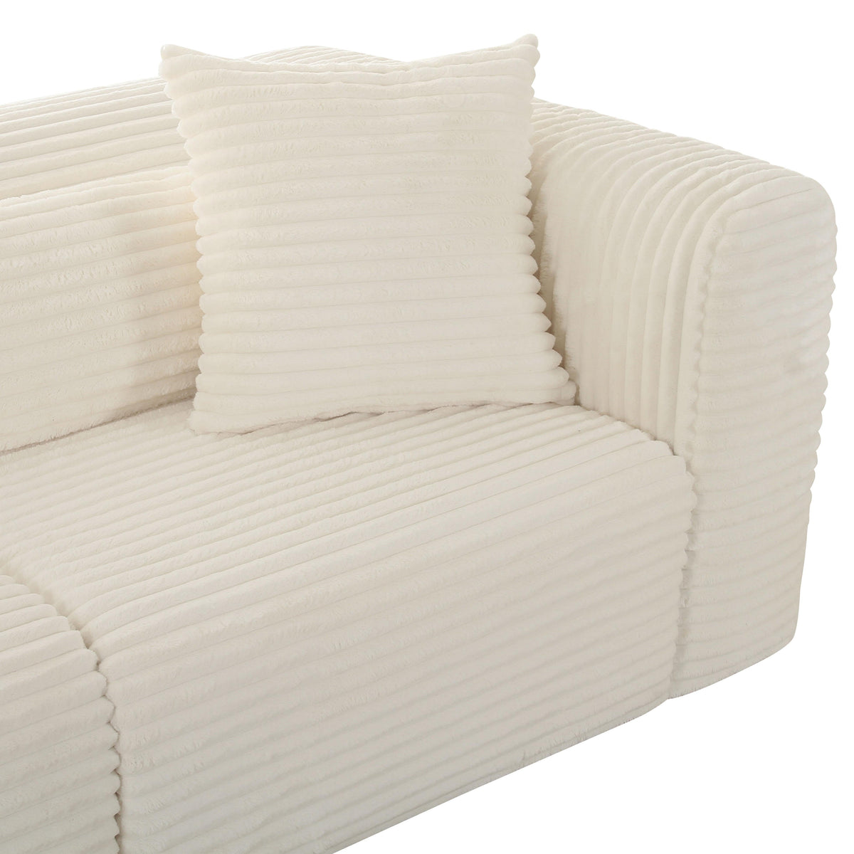 Tarra Fluffy Oversized Cream Performance Corduroy Modular Sofa by TOV Furniture – photo 4 of 6