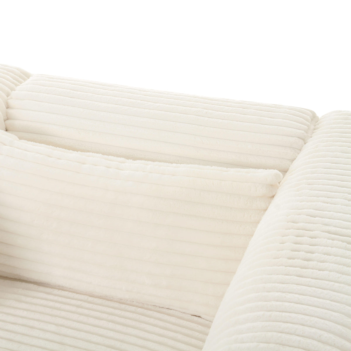 Tarra Fluffy Oversized Cream Performance Corduroy Modular Sofa by TOV Furniture – photo 5 of 6