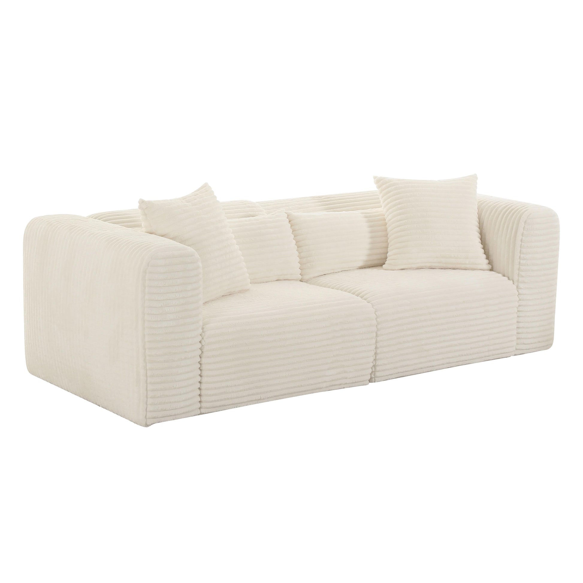 Tarra 86 Fluffy Oversized Corduroy Modular Loveseat by TOV L68888