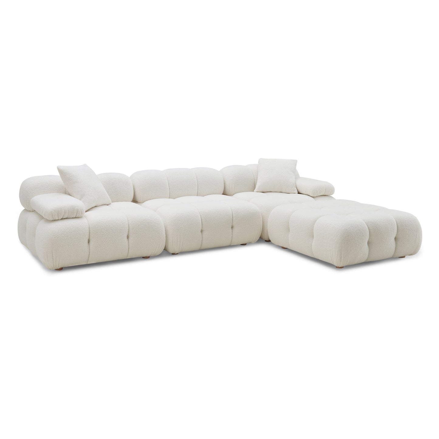 Calliope 4-Piece Performance Vegan Shearling Modular Sectional Cream by Tov Furniture