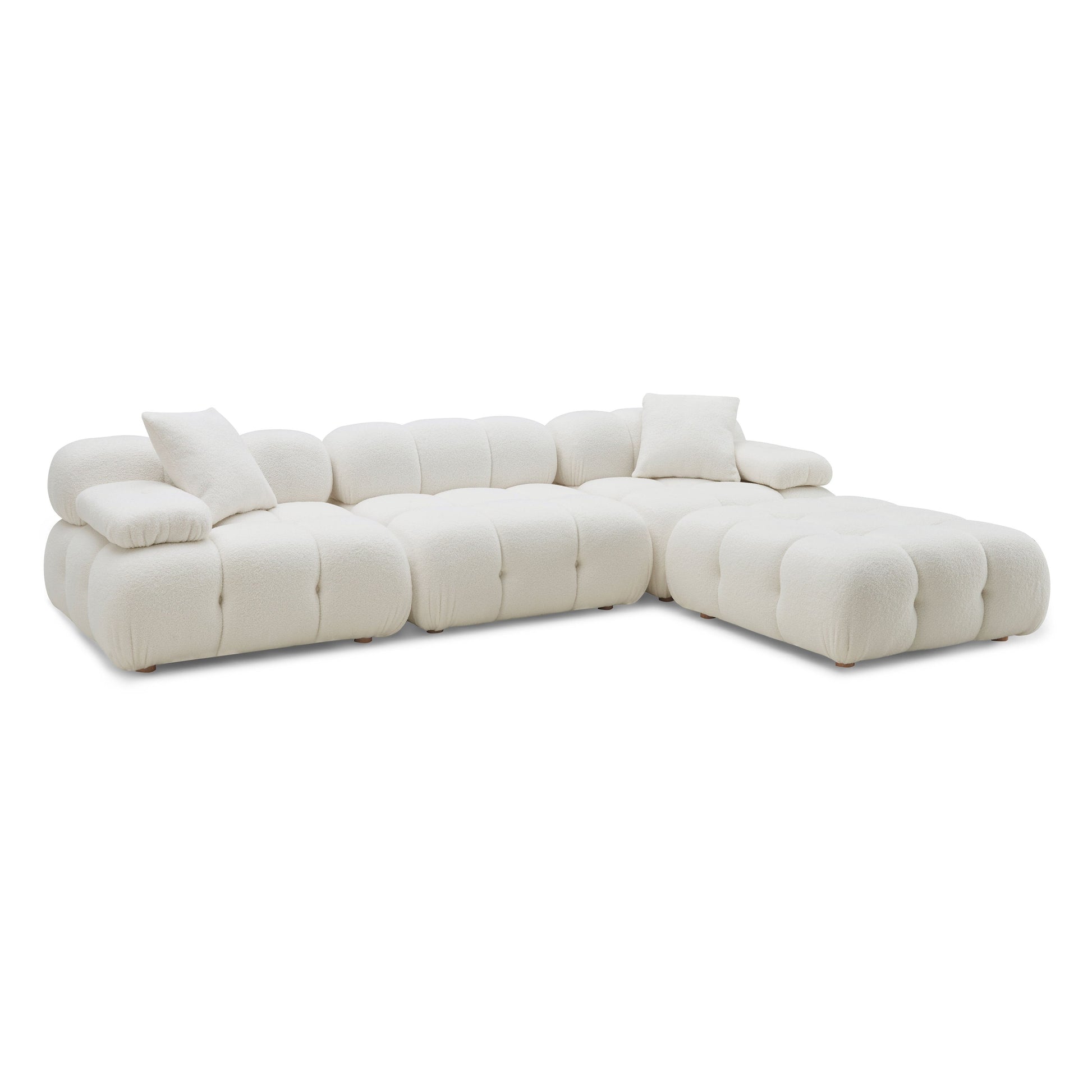 Calliope 4-Piece Performance Vegan Shearling Modular Sectional Cream by Tov Furniture