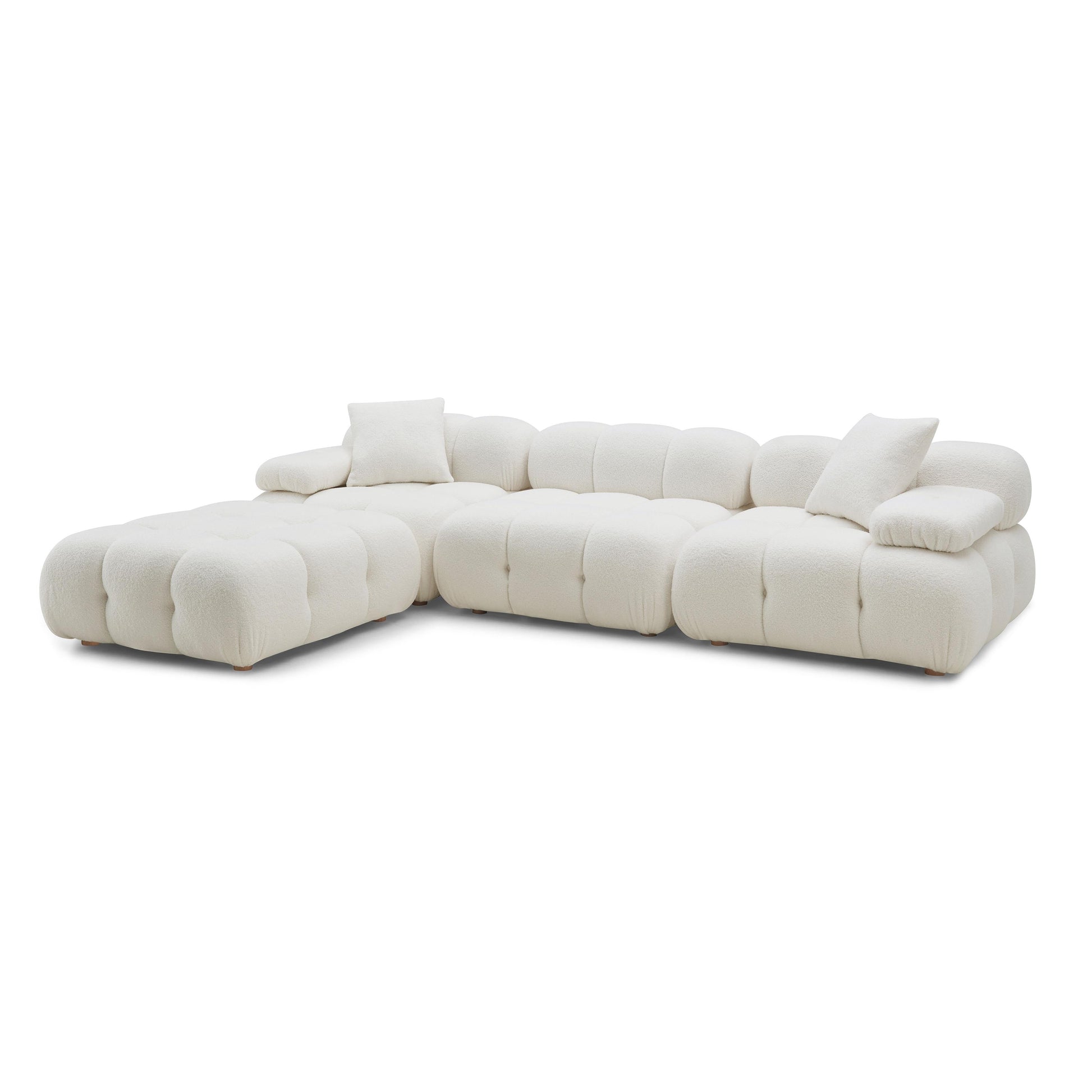 Calliope 4 Piece Vegan Shearling Modular Sectional by TOV L69304 Sec