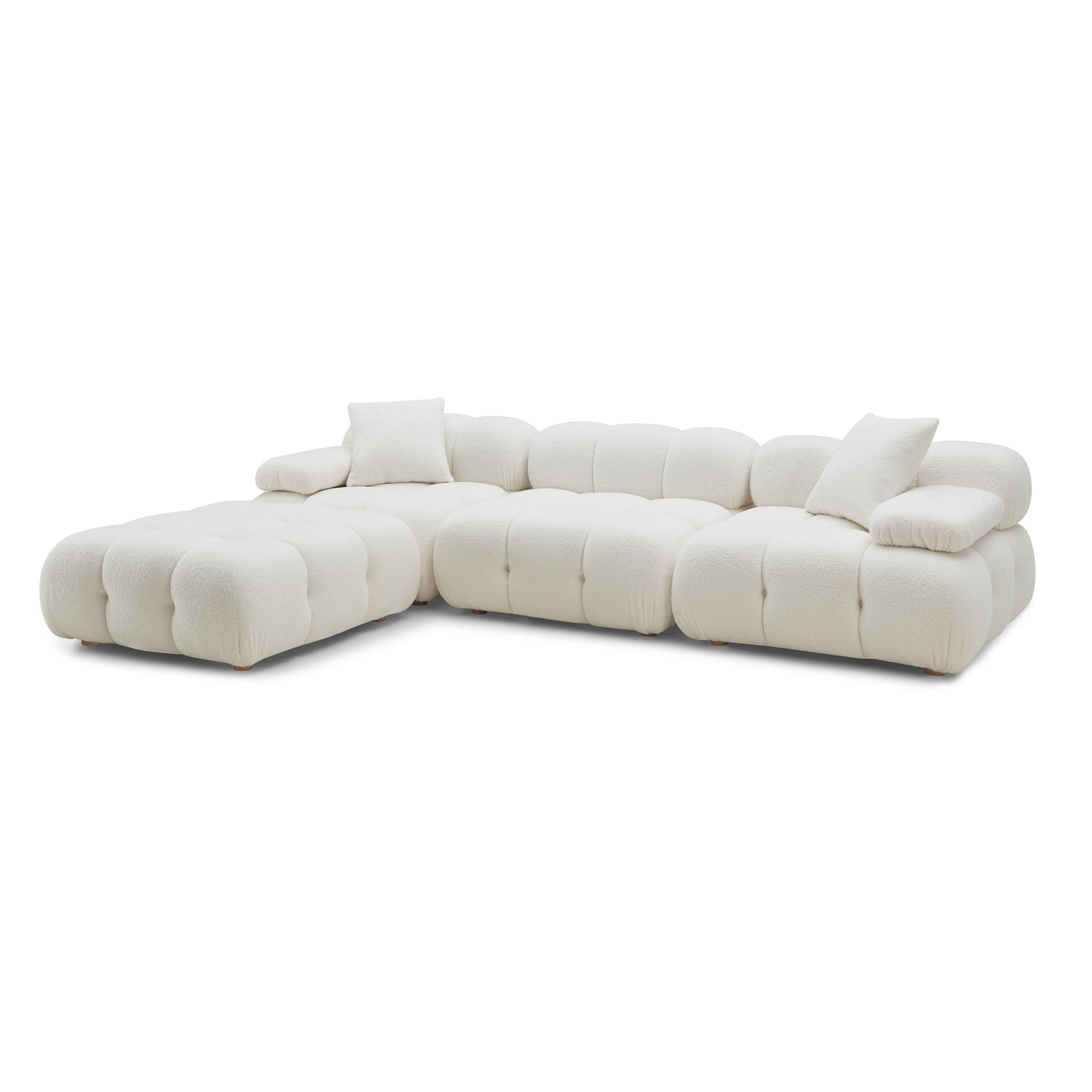 Calliope 4-Piece Performance Vegan Shearling Modular Sectional Cream by Tov Furniture