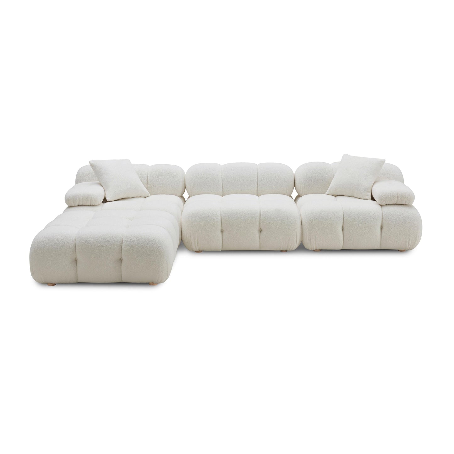 Calliope 4-Piece Performance Vegan Shearling Modular Sectional Cream by Tov Furniture