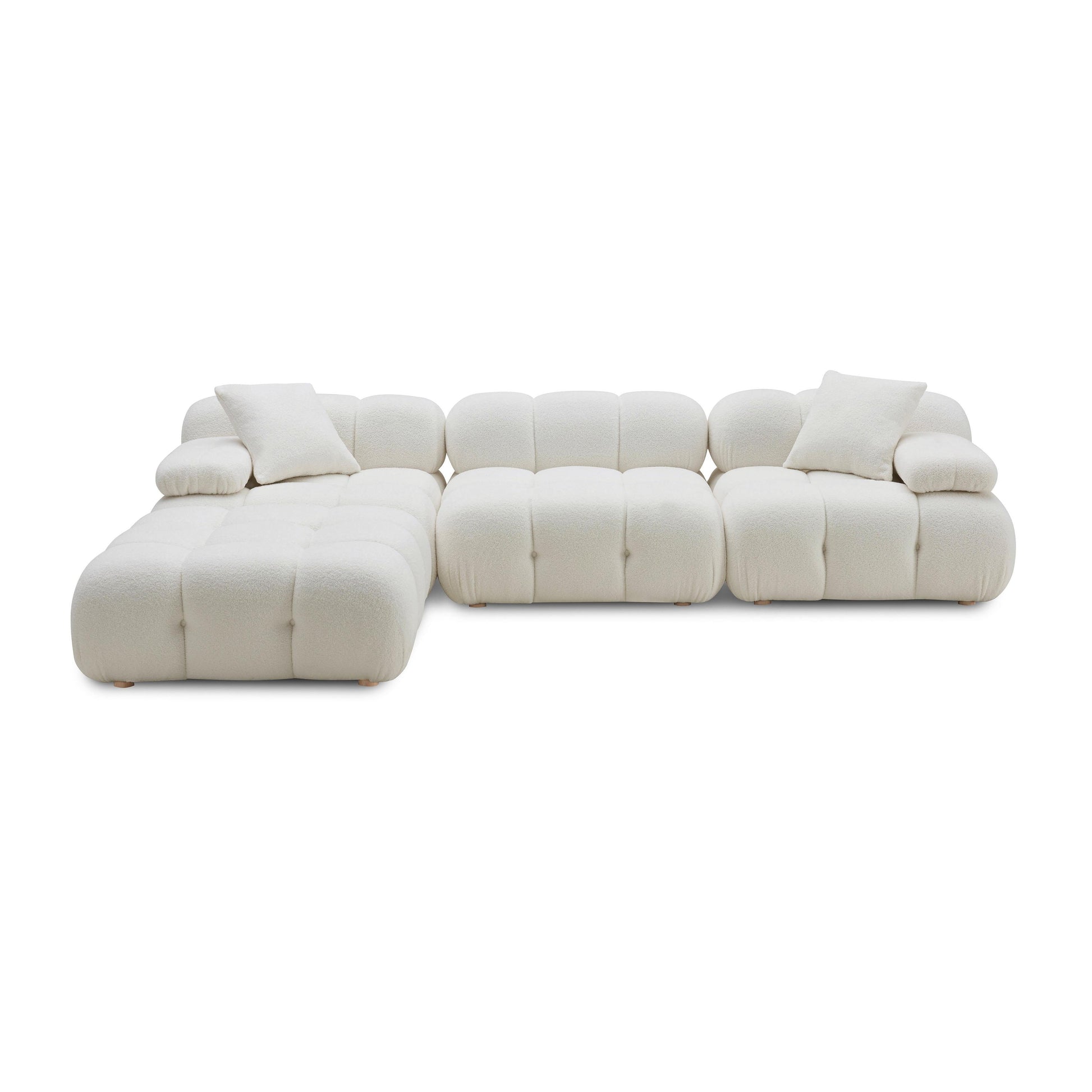 Calliope 4-Piece Performance Vegan Shearling Modular Sectional Cream by Tov Furniture