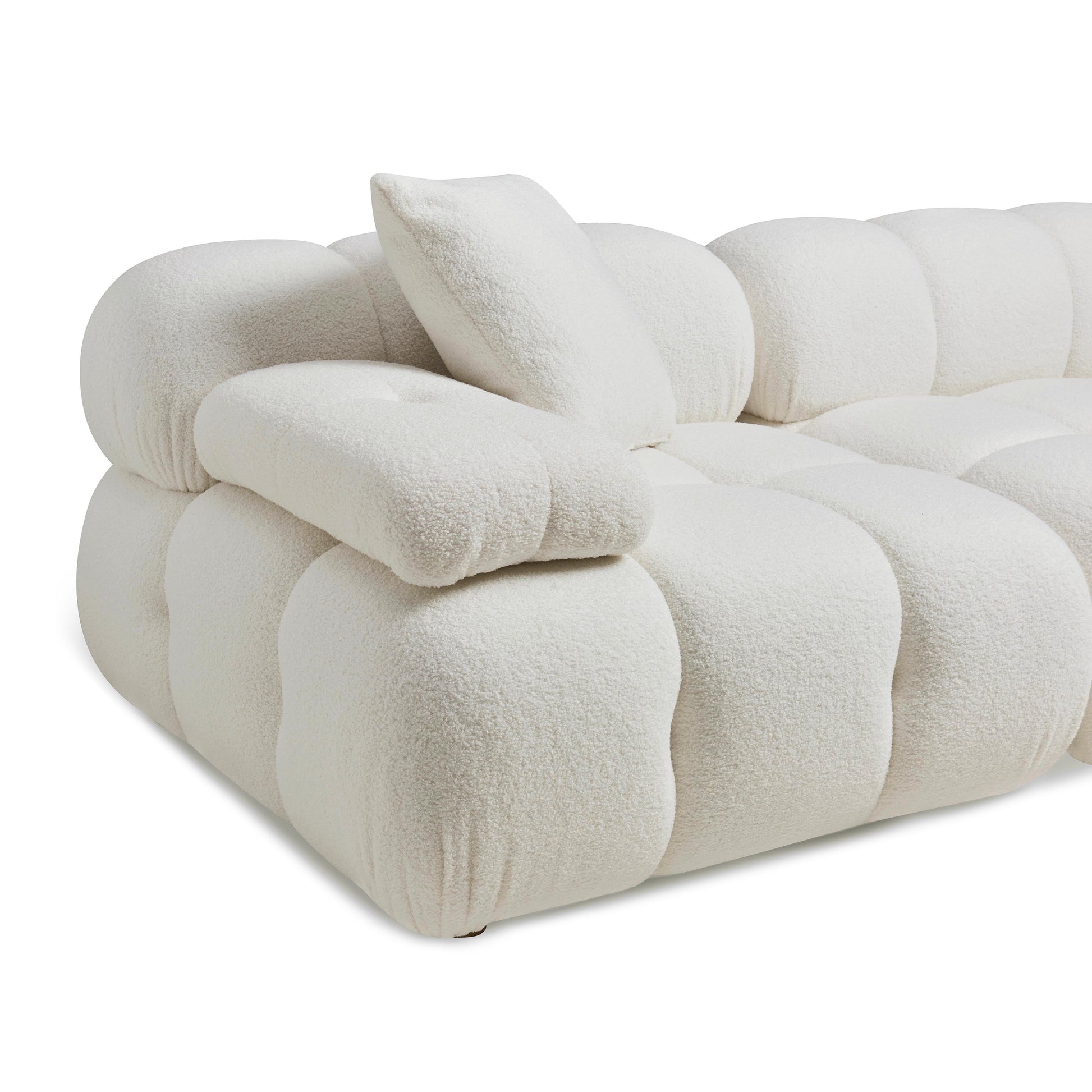 Calliope 4-Piece Performance Vegan Shearling Modular Sectional Cream by Tov Furniture