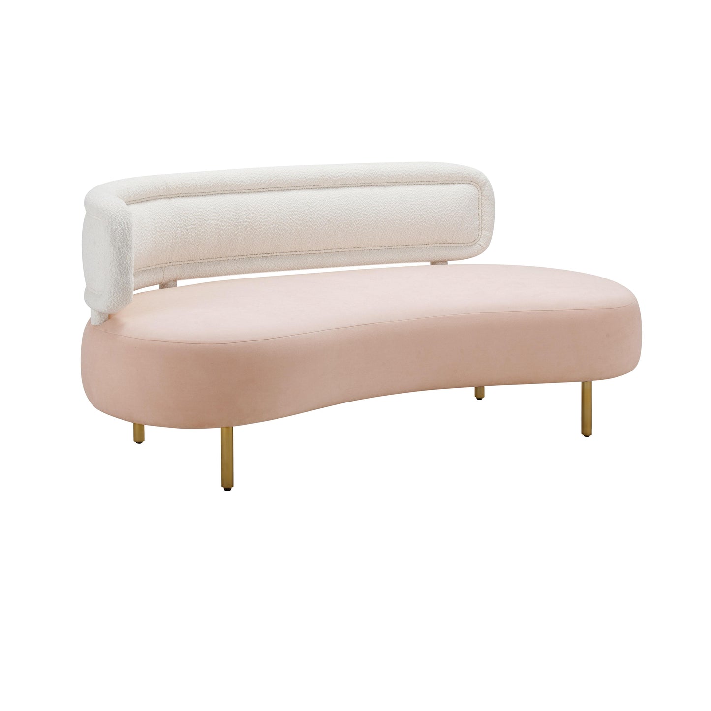 Tischa 70" Performance Fabric Sofa Blush, Cream by Tov Furniture