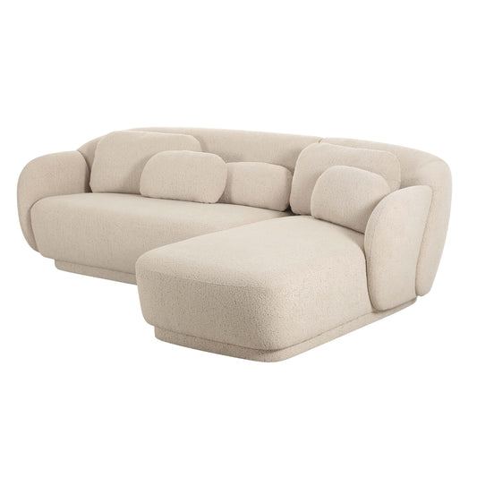 Misty 2 Piece Cream Boucle L Shaped Sectional by TOV L68956 Sec