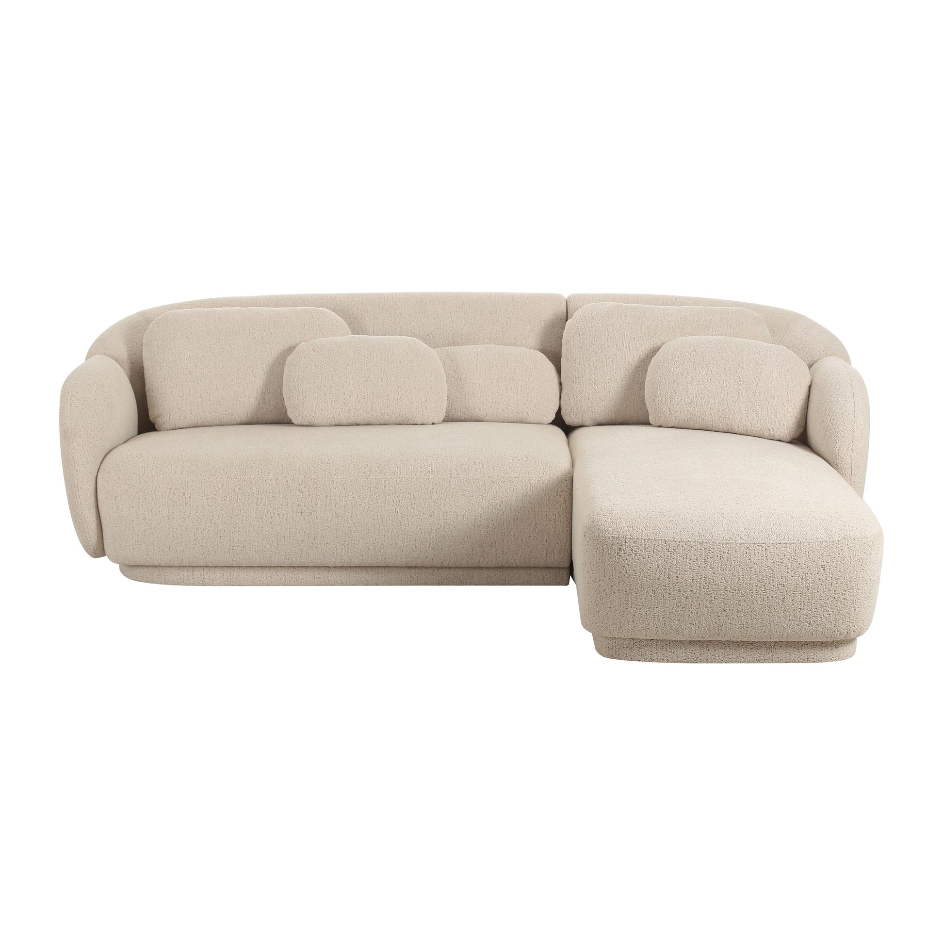 Misty 2 Piece Cream Boucle L Shaped Sectional by TOV L68957 Sec