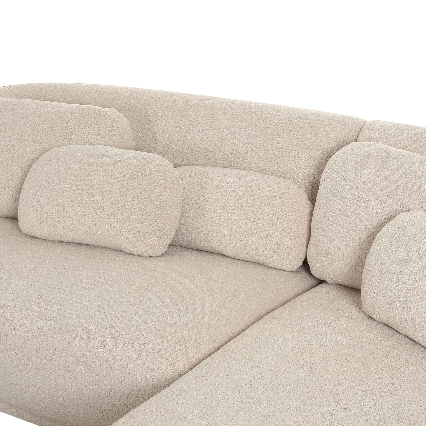Misty 2 Piece Cream Boucle L Shaped Sectional by TOV L68957 Sec