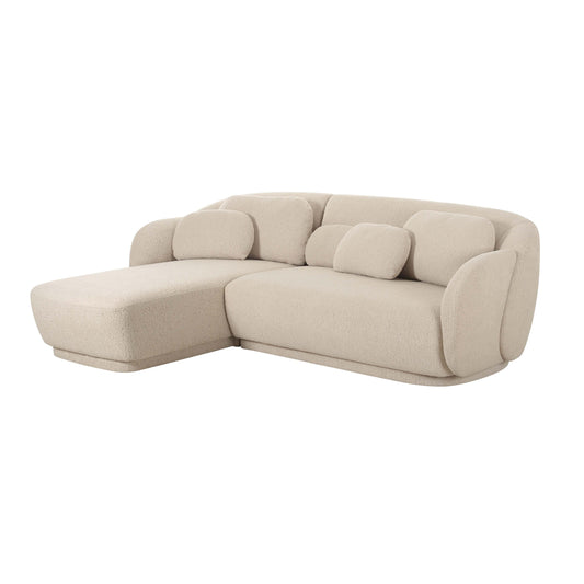 Misty 2 Piece Cream Boucle L Shaped Sectional by TOV L68957 Sec