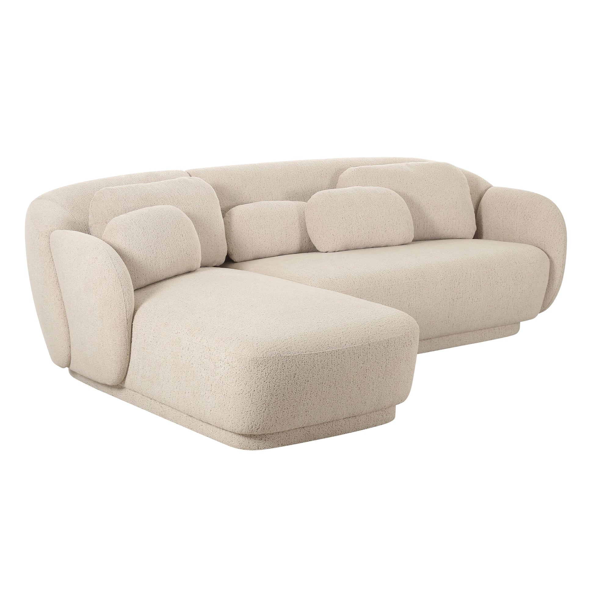 Misty 2 Piece Cream Boucle L Shaped Sectional by TOV L68957 Sec