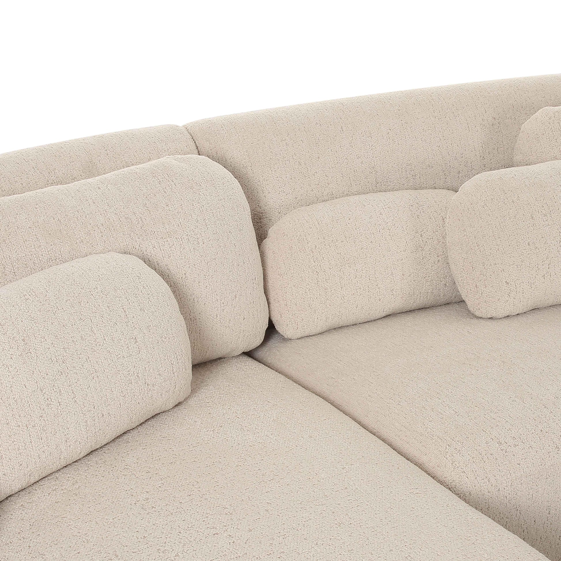 Misty 2 Piece Cream Boucle L Shaped Sectional by TOV L68957 Sec