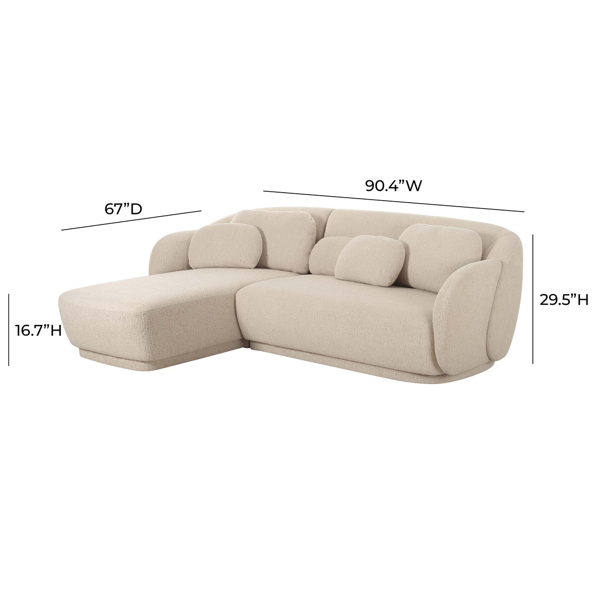 Misty Cream Performance Boucle Sectional - LAF by TOV Furniture – photo 7 of 7