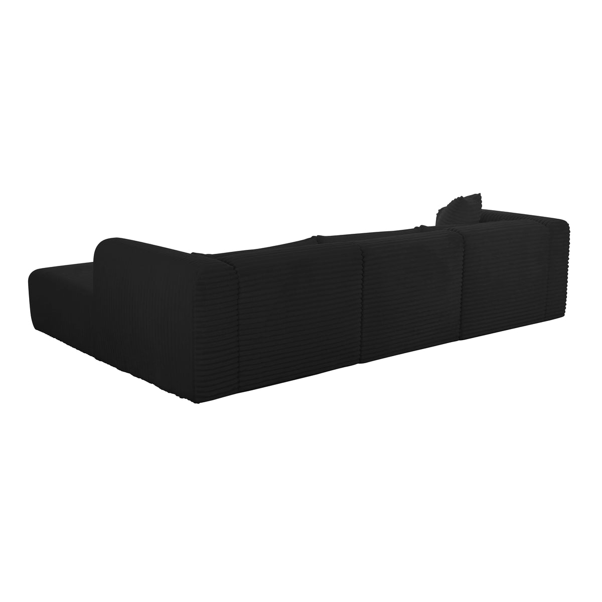 Tarra Fluffy Oversized Black Performance Corduroy Modular RAF Sectional by TOV Furniture – photo 5 of 8