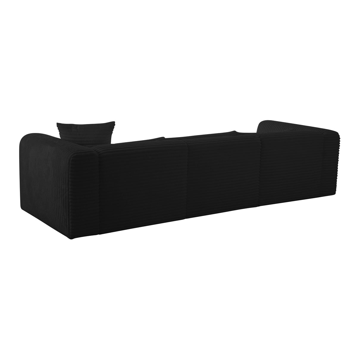 Tarra Fluffy Oversized Black Performance Corduroy Modular RAF Sectional by TOV Furniture – photo 6 of 8