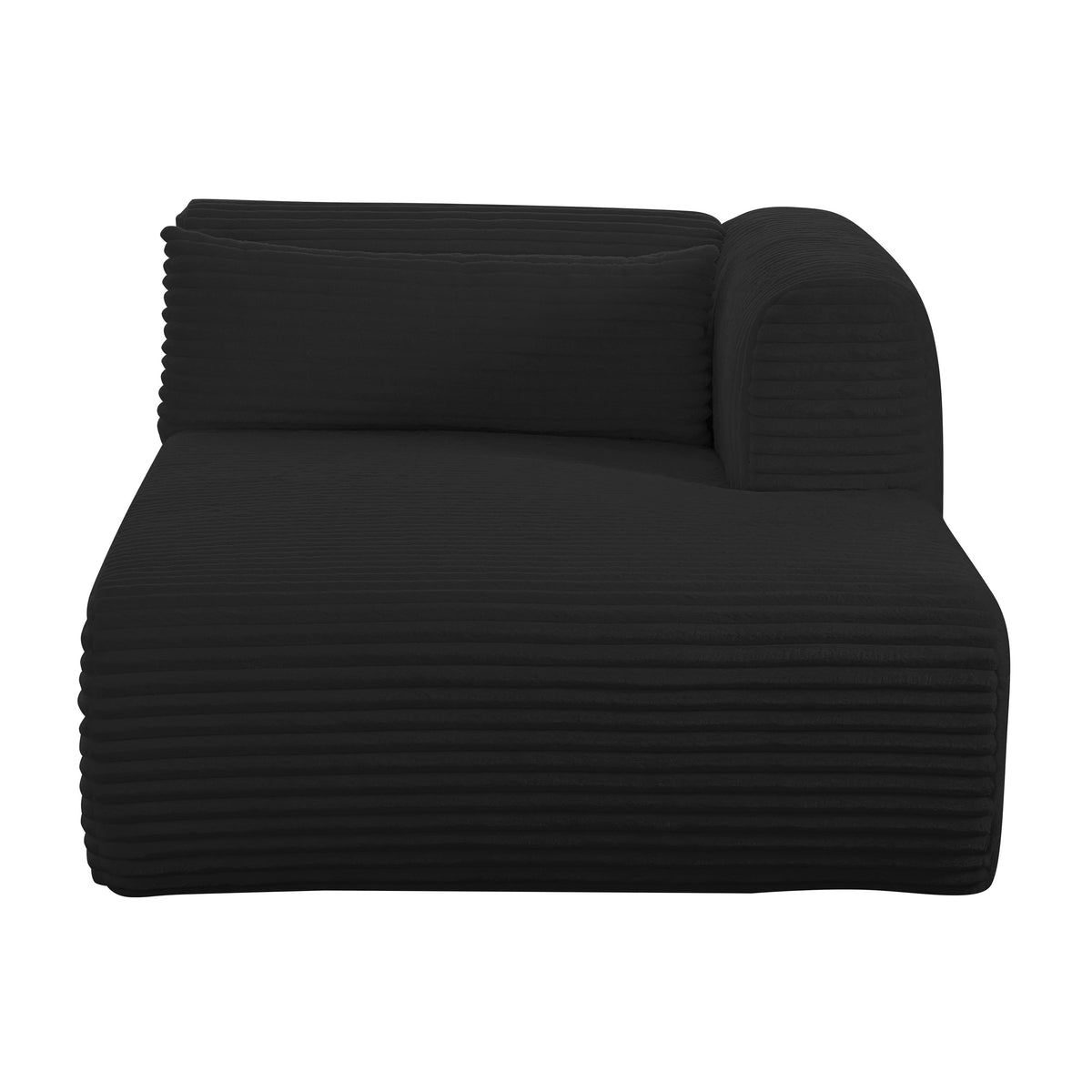 Tarra Fluffy Oversized Black Performance Corduroy Modular RAF Chaise by TOV Furniture – photo 3 of 8