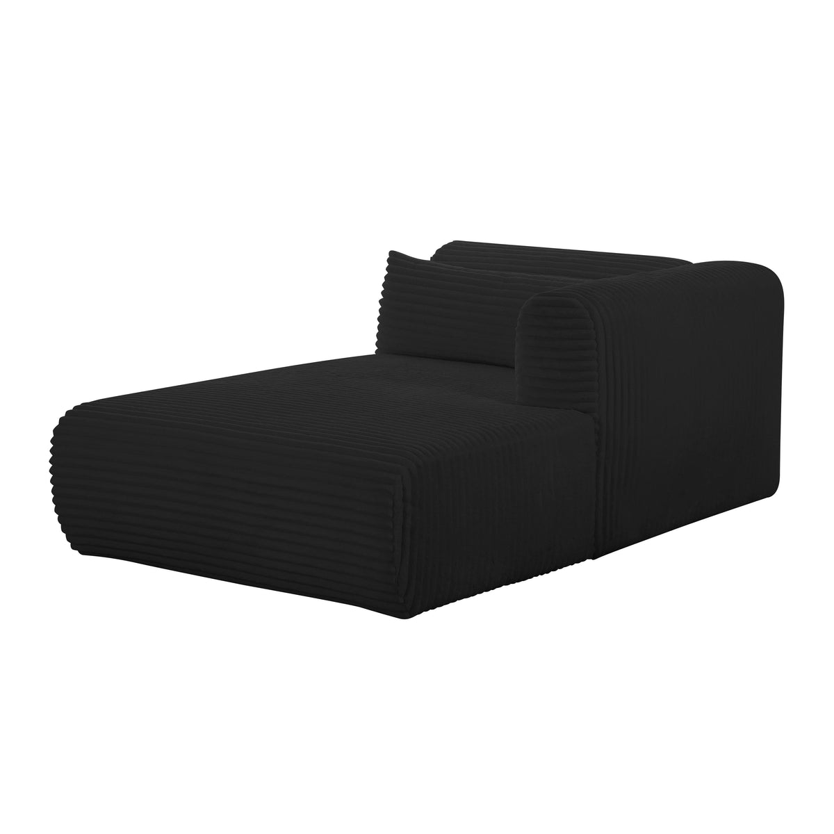 Tarra Fluffy Oversized Black Performance Corduroy Modular RAF Chaise by TOV Furniture – photo 4 of 8