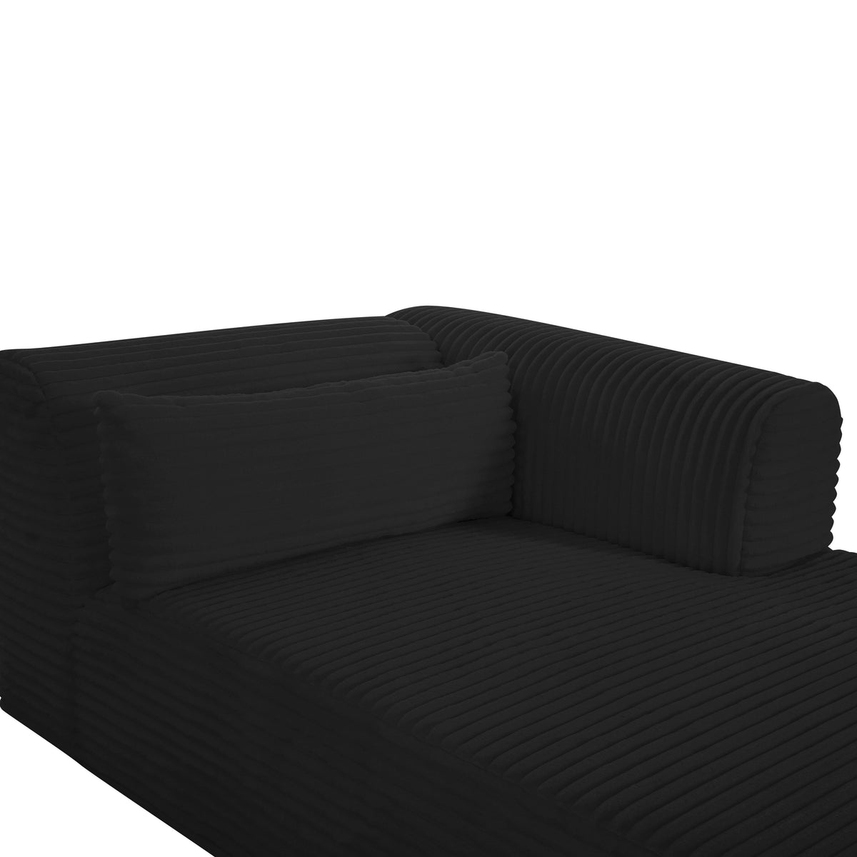 Tarra Fluffy Oversized Black Performance Corduroy Modular RAF Chaise by TOV Furniture – photo 7 of 8
