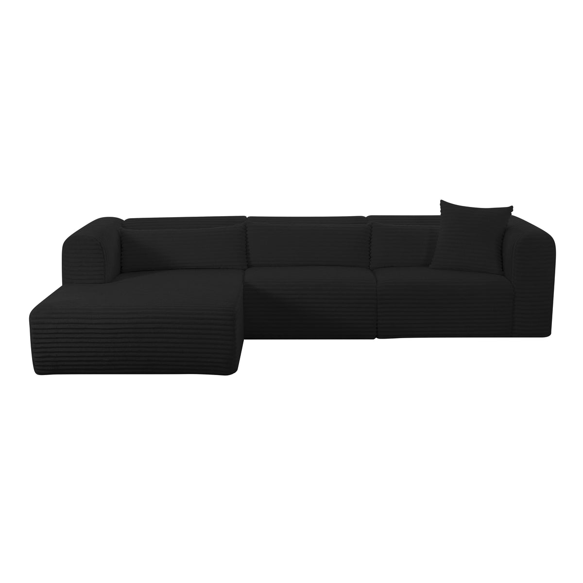 Tarra Fluffy Oversized Black Performance Corduroy Modular LAF Sectional by TOV Furniture – photo 3 of 8