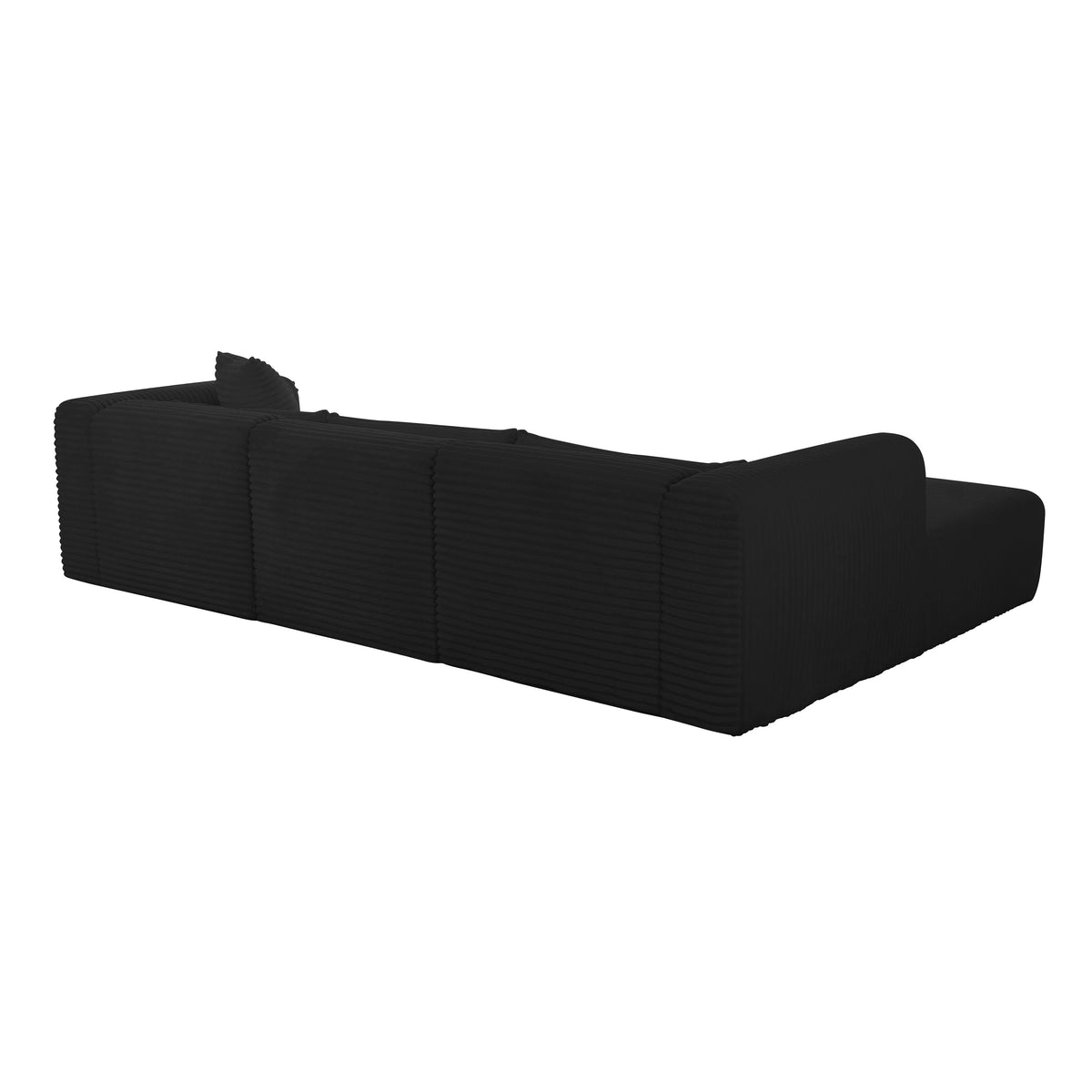 Tarra Fluffy Oversized Black Performance Corduroy Modular LAF Sectional by TOV Furniture – photo 5 of 8