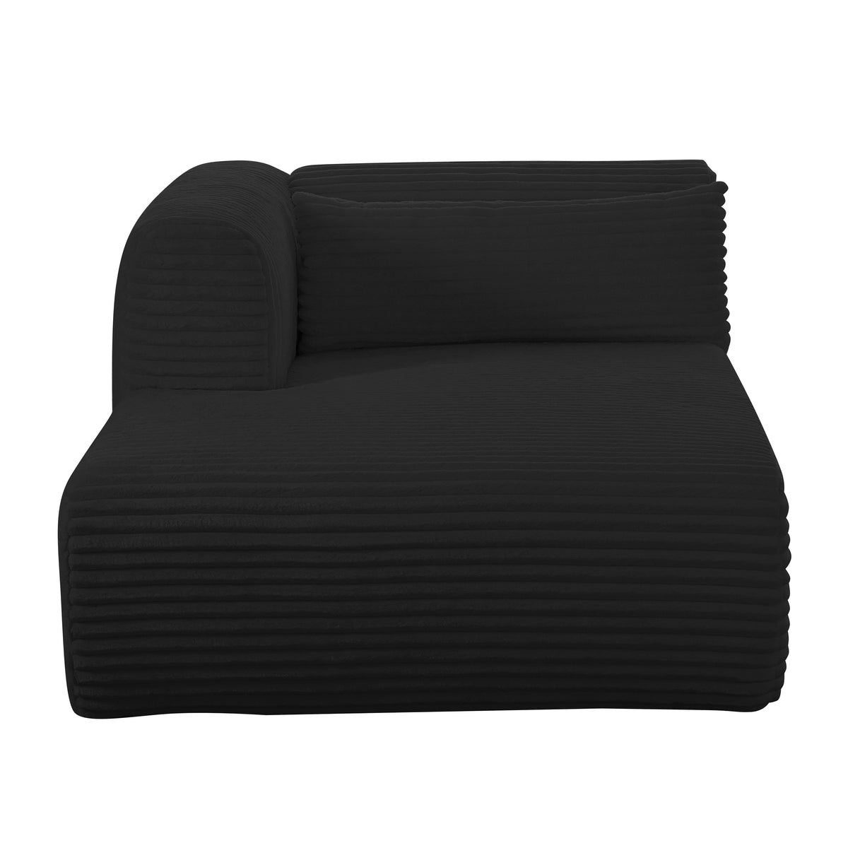 Tarra Fluffy Oversized Black Performance Corduroy Modular LAF Chaise by TOV Furniture – photo 3 of 8