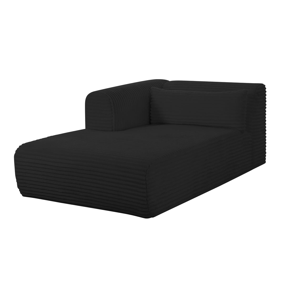 Tarra Fluffy Oversized Black Performance Corduroy Modular LAF Chaise by TOV Furniture – photo 4 of 8