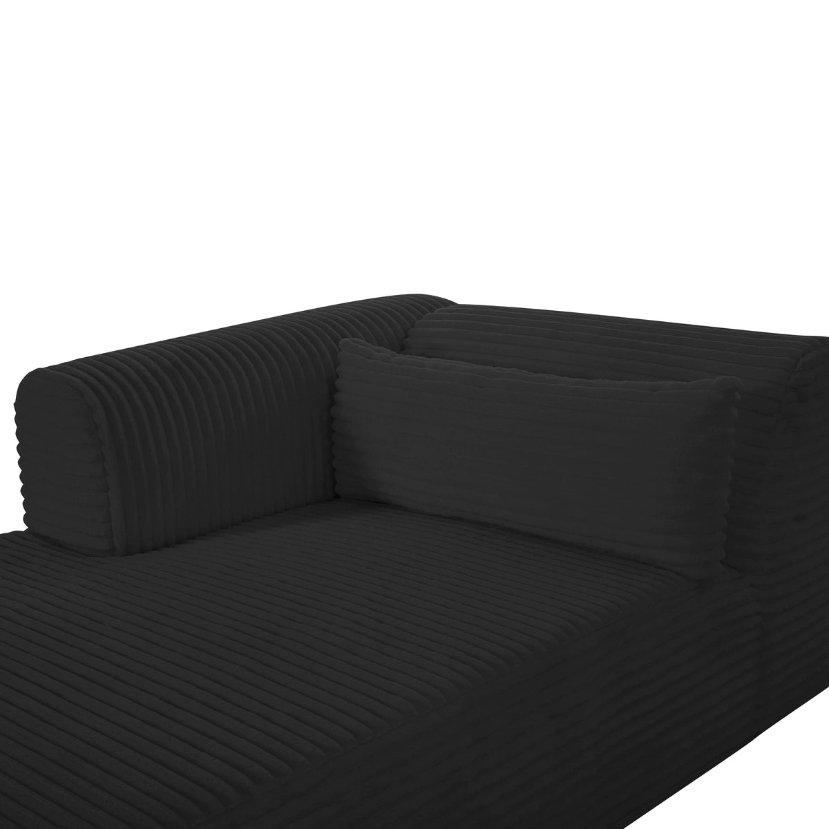 Tarra Fluffy Oversized Black Performance Corduroy Modular LAF Chaise by TOV Furniture – photo 7 of 8