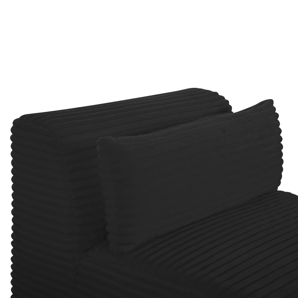Tarra Fluffy Oversized Black Performance Corduroy Modular Armless Chair by TOV Furniture – photo 5 of 6
