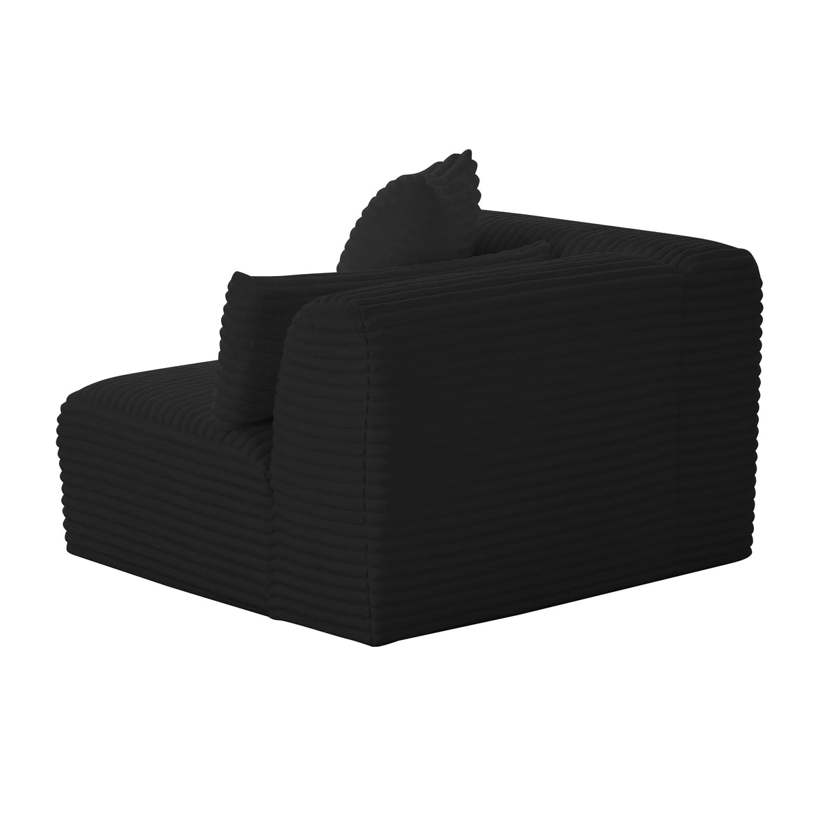 Tarra Fluffy Oversized Black Performance Corduroy Modular RAF Corner Chair by TOV Furniture – photo 4 of 7