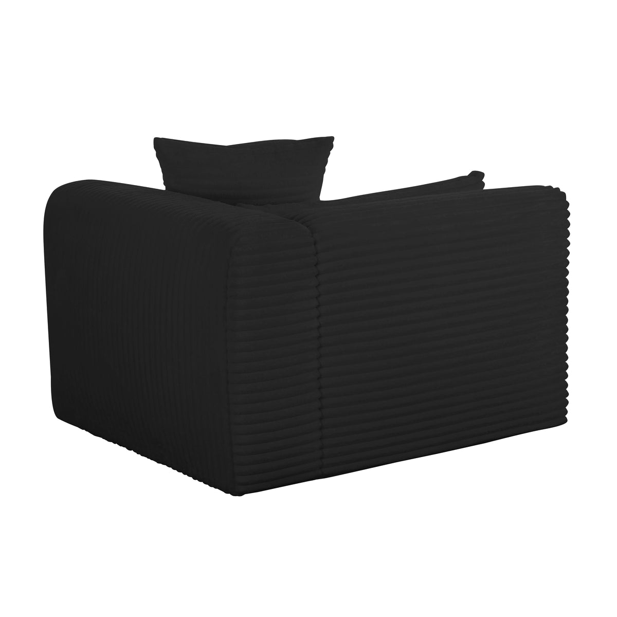 Tarra Fluffy Oversized Black Performance Corduroy Modular RAF Corner Chair by TOV Furniture – photo 5 of 7