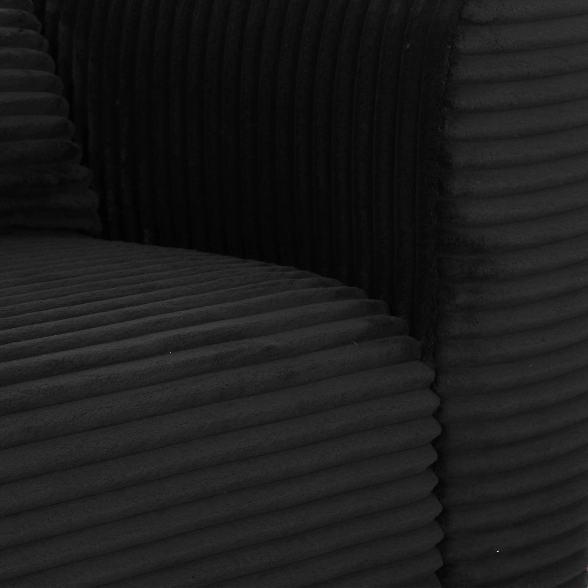 Tarra Fluffy Oversized Black Performance Corduroy Modular RAF Corner Chair by TOV Furniture – photo 6 of 7