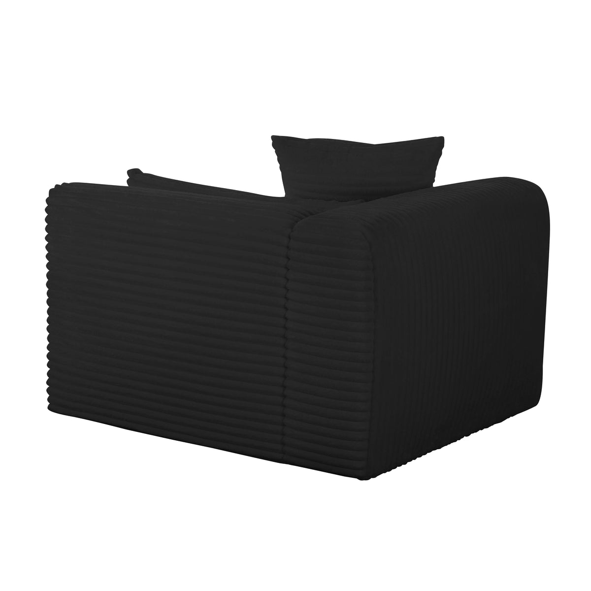 Tarra Fluffy Oversized Black Performance Corduroy Modular LAF Corner Chair by TOV Furniture – photo 5 of 7
