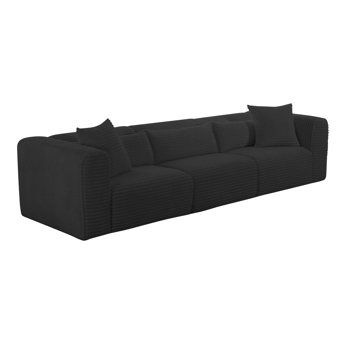 Tarra Fluffy Oversized Black Performance Corduroy Modular Sofa by TOV Furniture – photo 1 of 5