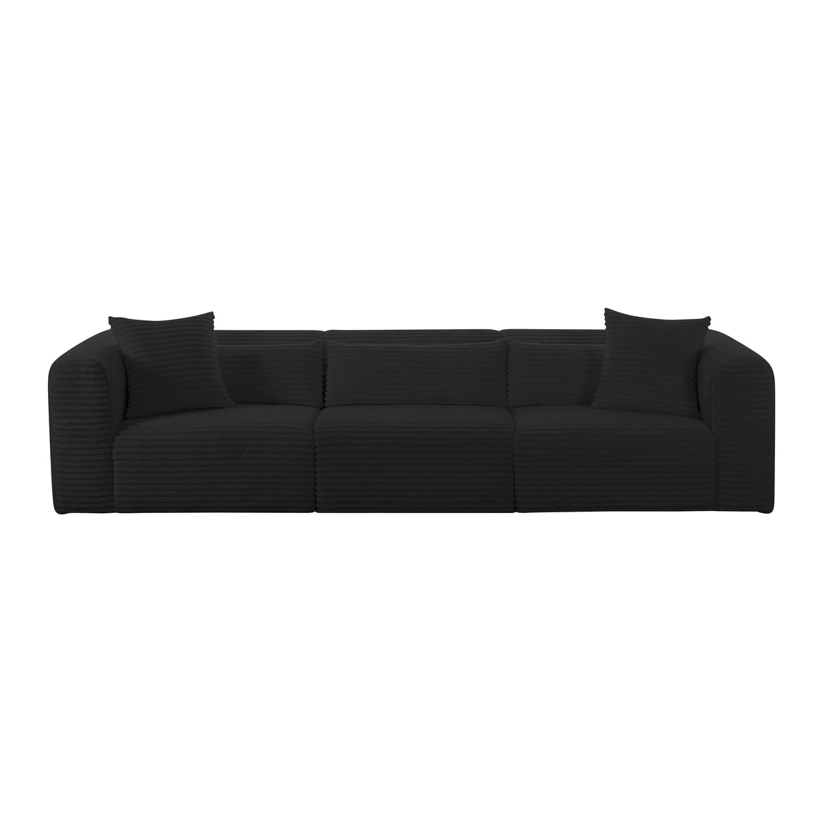 Tarra Fluffy Oversized Black Performance Corduroy Modular Sofa by TOV Furniture – photo 2 of 5