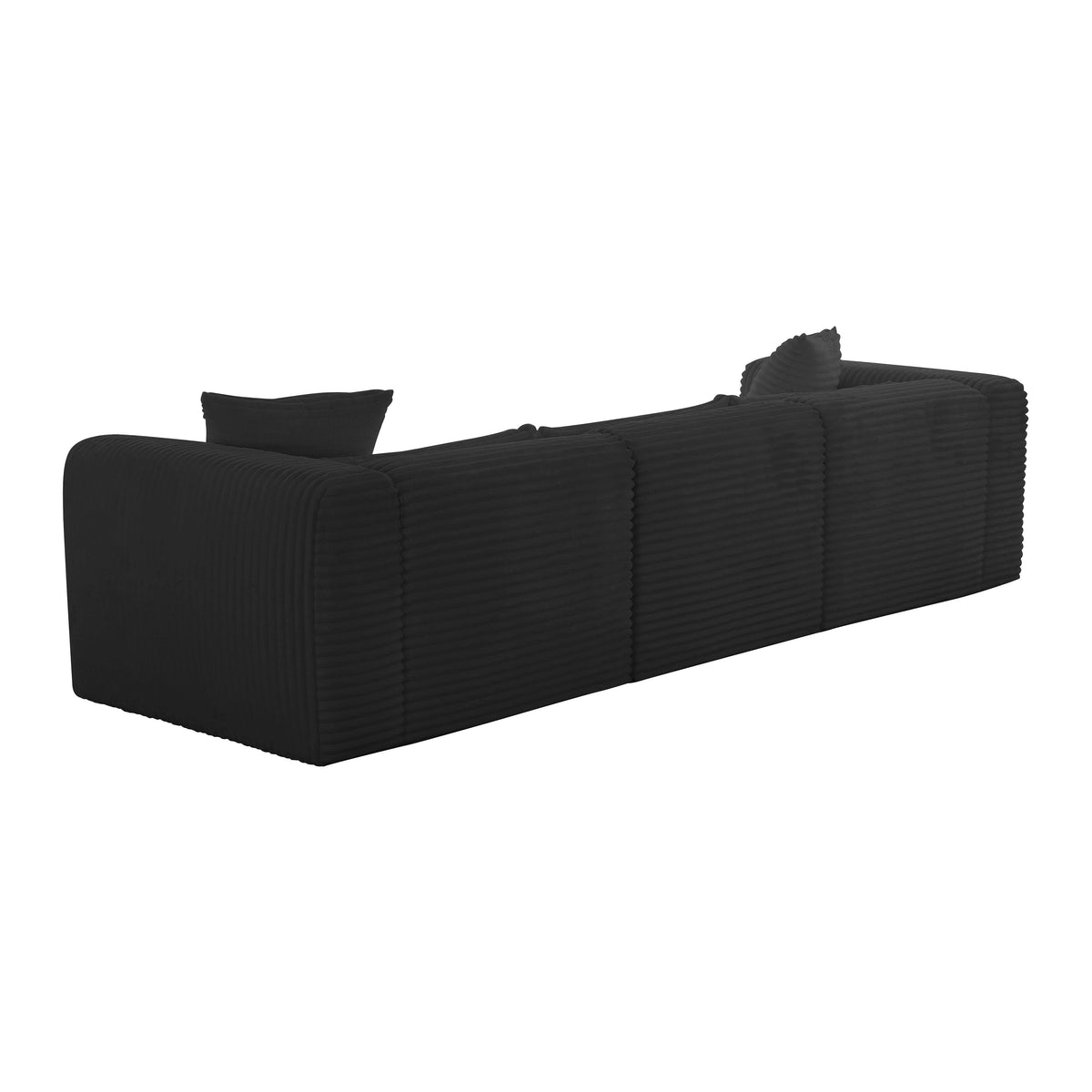 Tarra Fluffy Oversized Black Performance Corduroy Modular Sofa by TOV Furniture – photo 3 of 5