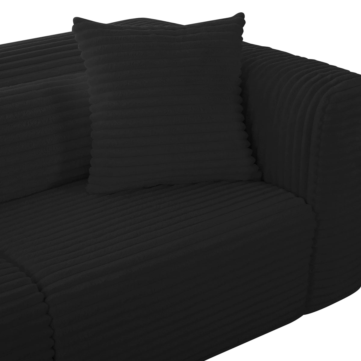 Tarra Fluffy Oversized Black Performance Corduroy Modular Sofa by TOV Furniture – photo 4 of 5