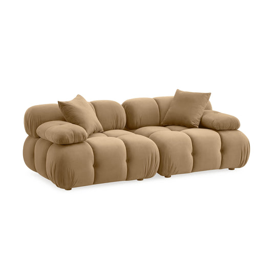 Calliope 79 Cafe Au Lait Performance Velvet Modular Loveseat by TOV L69018