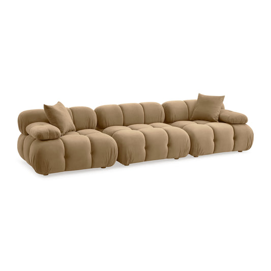 Calliope 118 Cafe Au Lait Performance Velvet Modular Sofa by TOV L69019