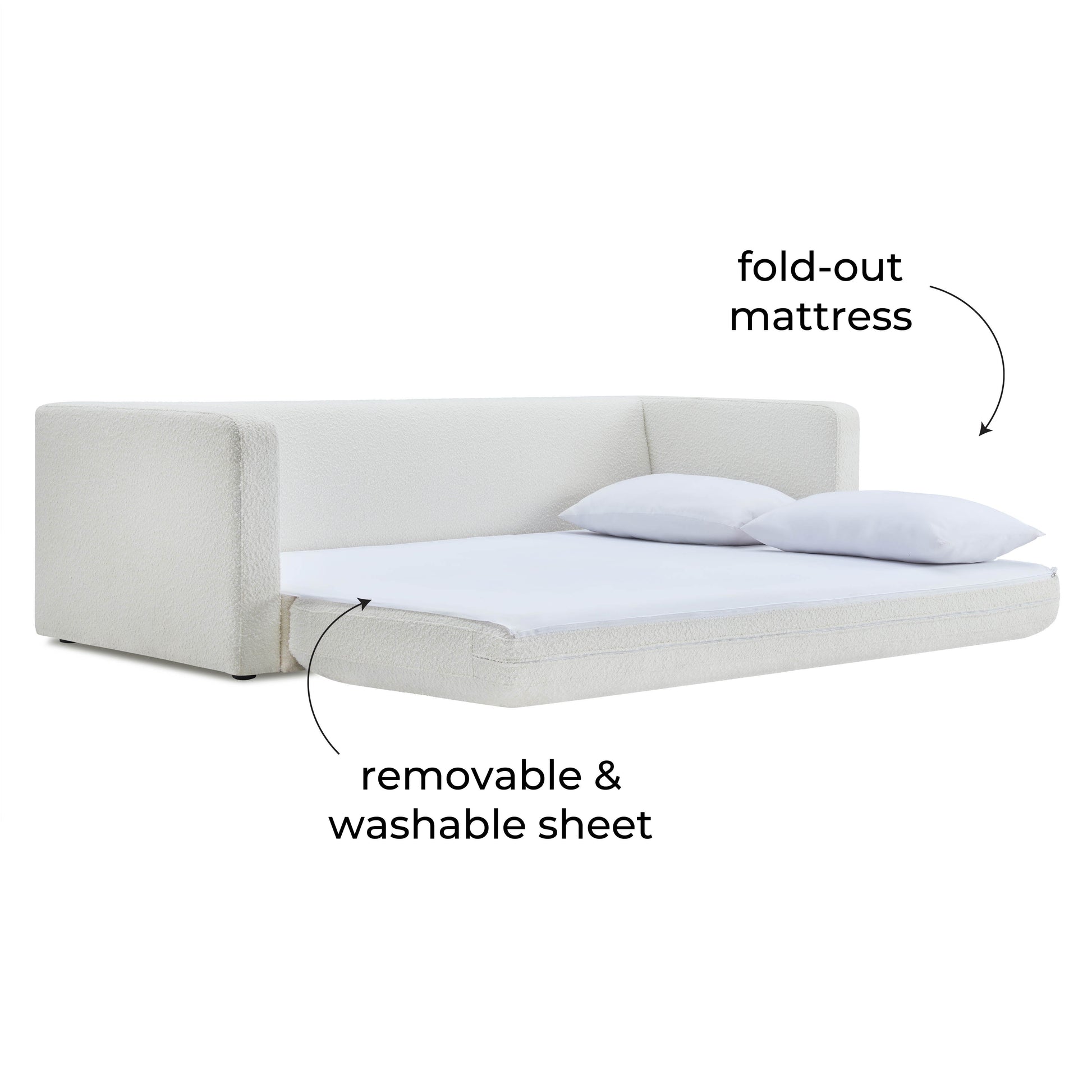 Ryan 91 Boucle Sofa Bed by TOV L69025