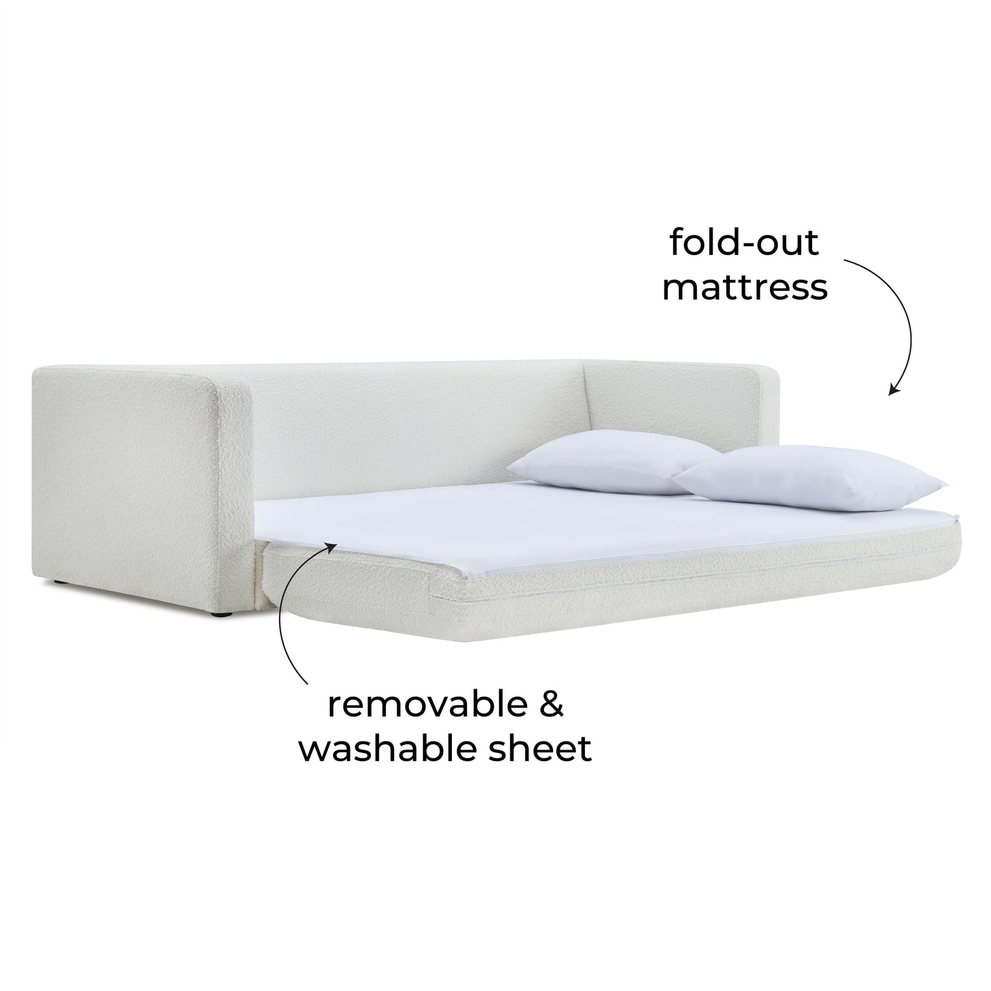 Ryan 91 Boucle Sofa Bed by TOV L69061