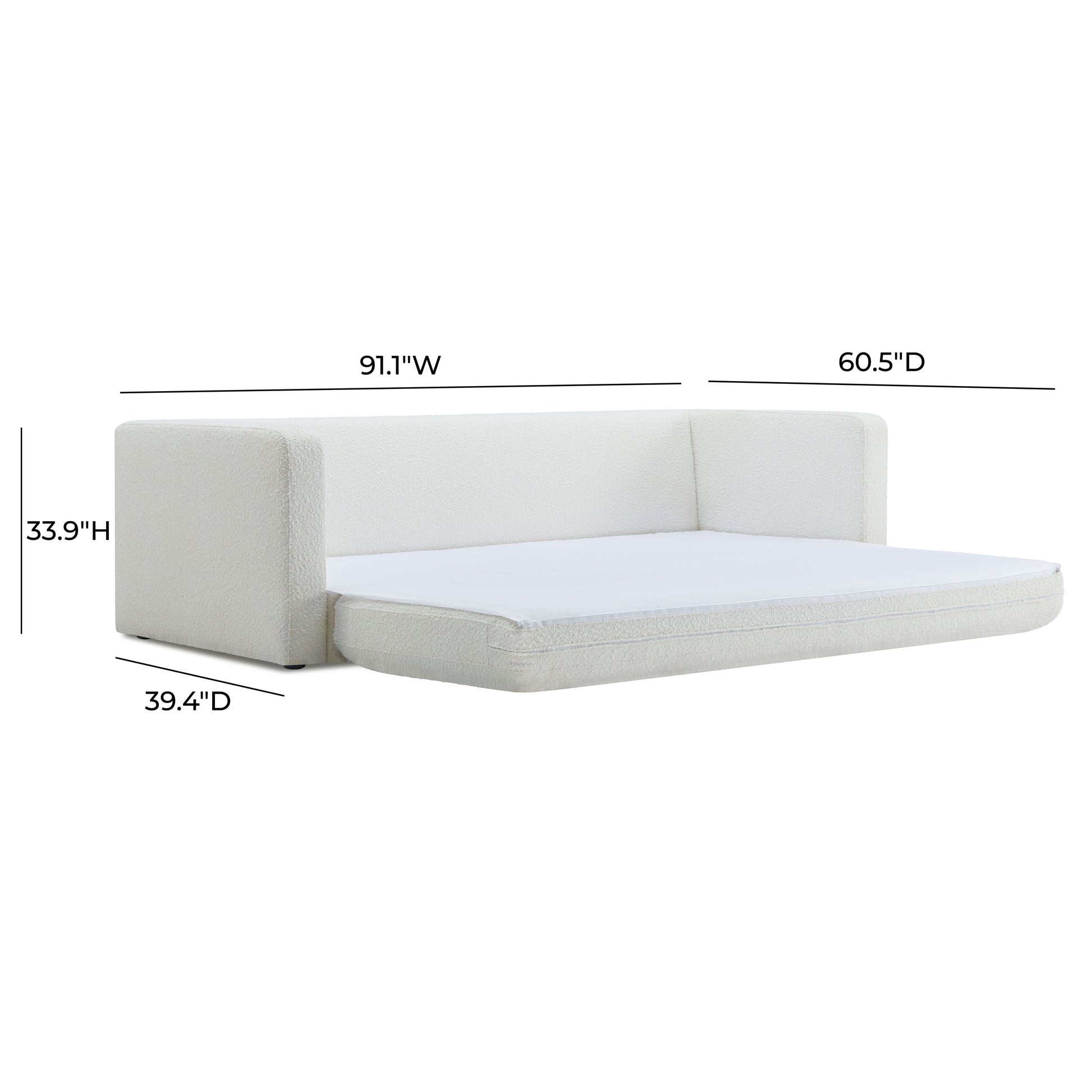 Ryan 91 Boucle Sofa Bed by TOV L69061