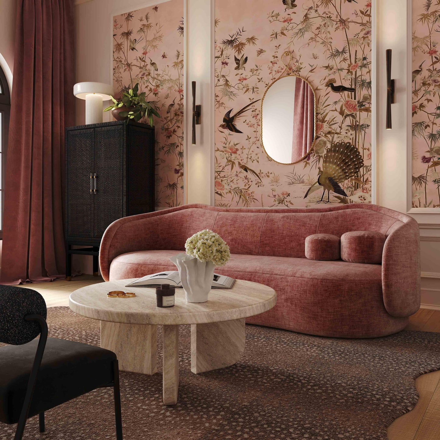 Circe 92 5 Textured Velvet Sofa by TOV L69060